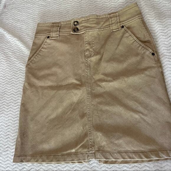 Gap Vintage Tan Corduroy Skirt Dark Academia Womens 4 90s Modest Preppy - Picture 1 of 6